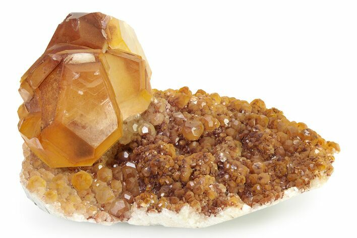Lustrous Calcite Cluster with Hematite - China #323431